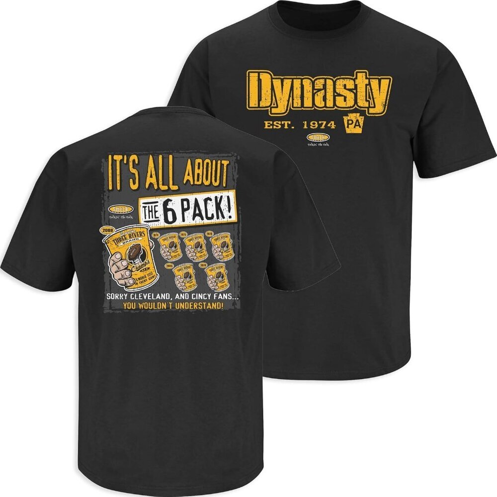 Pittsburgh Football Fans. Dynasty EST. 1974 Black T-Shirt Size Small